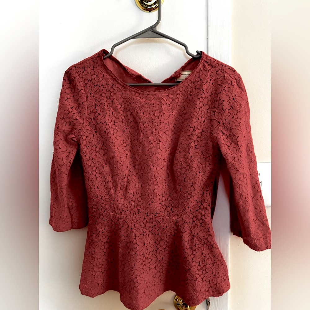 Elegant Orange Lace Top - Vintage Anthropologie 2013